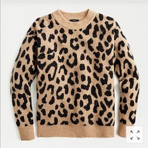 J. Crew NWT Crewneck leopard print sweater